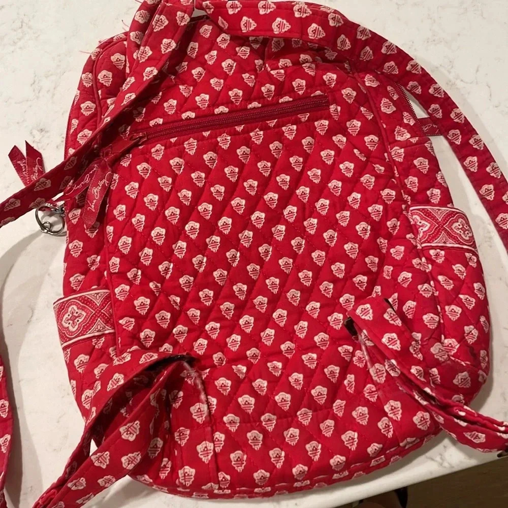 Vera Bradley Red Nantucket Backpack - Picture 12 of 14